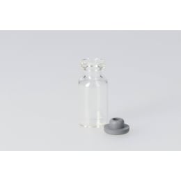 バイアル瓶 無色 V-2B 2mL 液状用ブチルゴム栓付 100組 208103