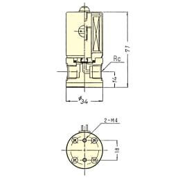 電磁弁 PTFE2方メス DC24V FSD-0408C F-2364-003
