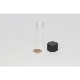 日電理化硝子 ねじ口瓶S-08 2mL 無色 黒キャップ  ダブルフッ素PTFEパッキン 100組 250243