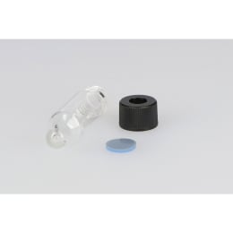 日電理化硝子 ミニバイアル MV-2 4mL 無色 穴あき黒キャップ フッ素PTFE/シリコーンパッキングセット 20組 203324