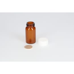 ねじ口瓶 茶色 SV-15 15mL PP白キャップ フッ素PTFE/ニトリルパッキン 組合せ 50組 250648