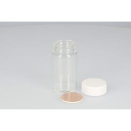 ねじ口瓶 無色 SV-50A 50mL メラミン白キャップ フッ素PTFE/ニトリルパッキン 組合せ 50組 2501871