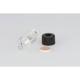 ミニバイアル MV-1 3mL 穴あき黒キャップ フッ素PTFE/ニトリルパッキン付 20組 203313