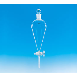 【販売終了】共通摺合せ分液ロート 球栓スキーブ形 100mL ガラスコック付