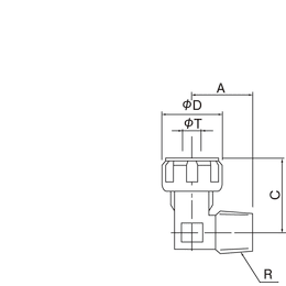PFAメイル・エルボー LFH-12-R3/8P F-2204-011