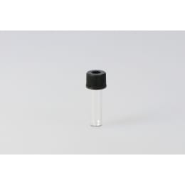 日電理化硝子 シリンジバイアル SY-06 0.6mL 無色 穴あき黒キャップ・PTFE/シリコンパッキングセット 96本 255031