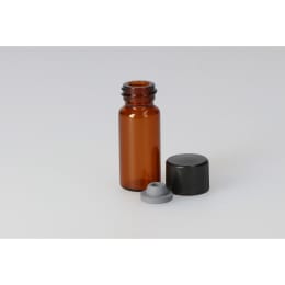 日電理化硝子 バキュームバイアルSVF-5 5mL 茶色 フェノール黒キャップ 液状用ブチルゴム栓 100組 203431
