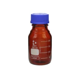 ねじ口びん(メジュームびん) 茶褐色 青キャップ付 250mL 017210-250A
