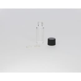 日電理化硝子 ねじ口瓶S-07 1.5mL 無色 黒キャップ ソフトロンPP貼りパッキン 100組 250222