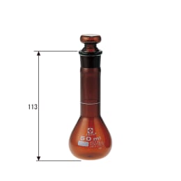 メスフラスコ 茶 短形 50mL