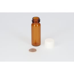 日電理化硝子 ねじ口瓶S-1 4mL 茶色 PPキャップ ダブルフッ素PTFEパッキン100組 250036