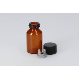 日電理化硝子 バキュームバイアルSVF-20 20mL 茶色 フェノール黒キャップ 凍結乾燥用ブチルゴム栓 50組 203415