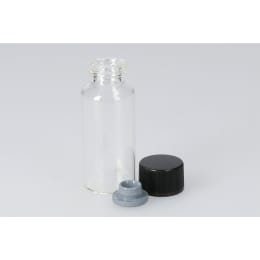 バキュームバイアル SVF-30 30mL 無色 フェノール黒キャップ フッ素ETFEライナーゴム栓 50組 203446