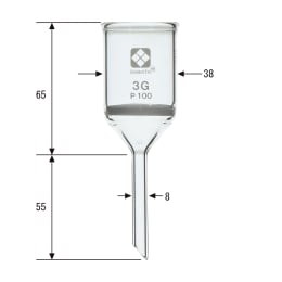 ガラスろ過器 円筒ロート形 3GP100