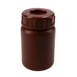 広口瓶 PE製 茶褐色 100mL