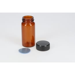 日電理化硝子 ねじ口瓶 SV-30 30mL 茶色 フェノールキャップ フッ素PTFE/シリコンパッキングセット 50組 251130