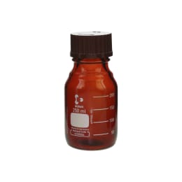 ねじ口びん(メジュームびん) 茶褐色 赤キャップ付 250mL 017210-2501A