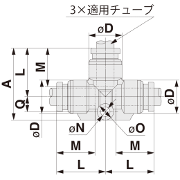 ワンタッチ管継手 SUS316 ミリサイズ KQG2シリーズ KQG2T08-00
