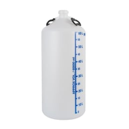 キャニスター 乳白 60L PE-HD 両手目盛付 S65 107721