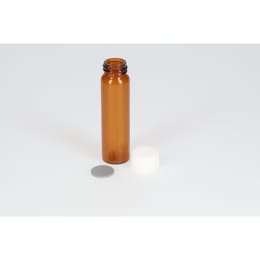 日電理化硝子 ねじ口瓶 S-5 12mL 茶色 P.Pキャップ ブチルゴムパッキングセット 100組 250352