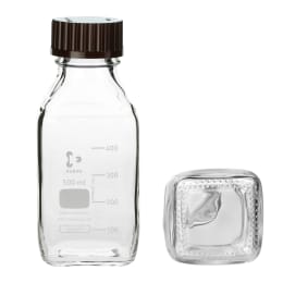 ねじ口角びん(メジュームびん) 赤キャップ付 100mL 017230-1001A