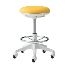 ラボラトリチェア ピルエット 背無・フットリング付 イエロー