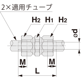 インサート管継手 SUS316 ミリサイズ KFG2シリーズ KFG2H1008-00