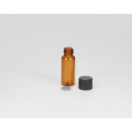 日電理化硝子 ねじ口瓶 S-07 1.5mL 茶色 フェノールキャップ ブチルゴムパッキングセット 100組 250401