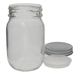 マヨネーズ瓶 450mL 白色金キャップ中栓付 24入