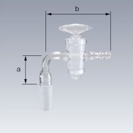 共通摺合排気管 曲管90° ガラスコック付 19/38 007120-1990