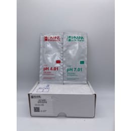 ハンナインスツルメンツ・ジャパン pH標準液(スタンダードタイプ)pH 4.01&pH 7.01 証明書付 20ml×20(各5袋) HI 77400C