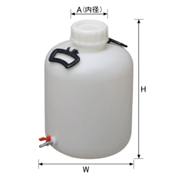 瑞穂化成工業 広口びん ボールコック付 100L 0744