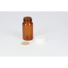 ねじ口瓶 茶色 SV-20 20mL メラミン白キャップ フッ素PTFE/ニトリルパッキン 組合せ 50組 250889