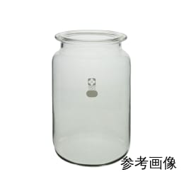 【販売終了】セパラブルフラスコ 円筒形 平底 溝付 バンド式 5000mL φ120