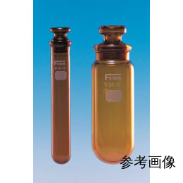 【販売終了】Fine透明共通摺合共栓丸底沈でん管 30mL 茶褐色 目盛無 φ28×H100 栓19/15 10入