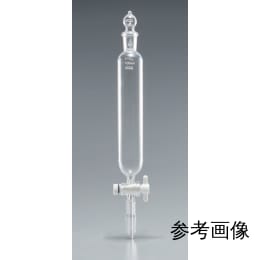 Fine透明共通摺合円筒分液ロート 500mL 球栓24/40下部19/38 目盛なし PTFEコック付