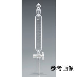 Fine透明共通摺合せ円筒分液ロート 50mL 球栓15/25 PTFEコック付 目盛付