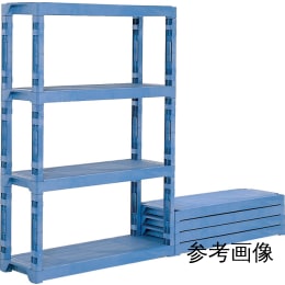 プラスチック棚-L 4段 濃グレー