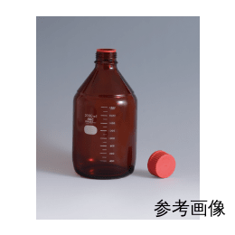 広口メジュームびん 茶 赤キャップ付 2L IWAKI