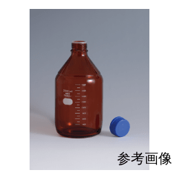 広口メジュームびん 茶 青キャップ付 500mL IWAKI
