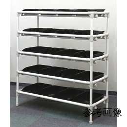短靴ラック3列3段 アジャスター 色W トレイ付