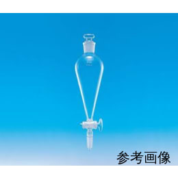 Fine共通摺合分液ロート 100mL 平栓 スキーブ型 ガラスコック付 下部19/38