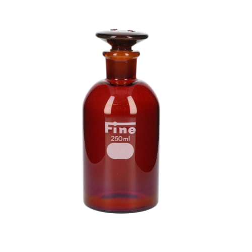 Fine細口共通試薬瓶 硬質 茶褐色 250mL φ65×H130