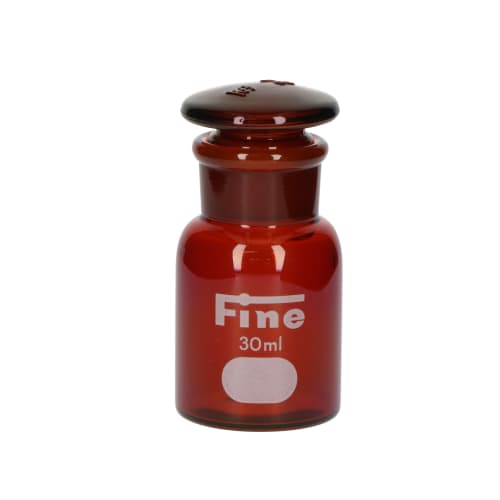 Fine広口共通試薬瓶 硬質 茶褐色 30mL 胴外径φ38×高さH63