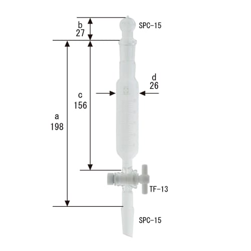 WEB限定】 【柴田科学】SPC分液ロート 円筒形 PTFEコック付 100mL