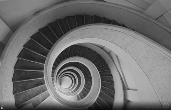 Spiral concrete stairs