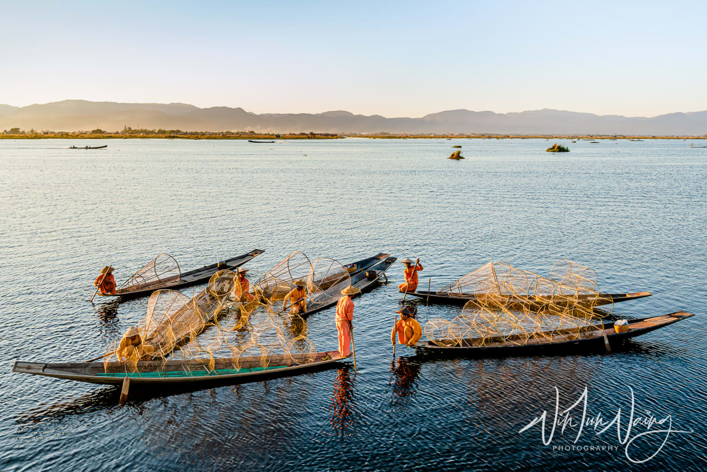Leg Rowing Fishermen Inle Lake