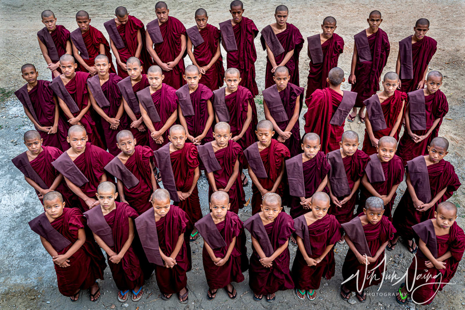 Row of Buddhist Novice Monks III — View 01