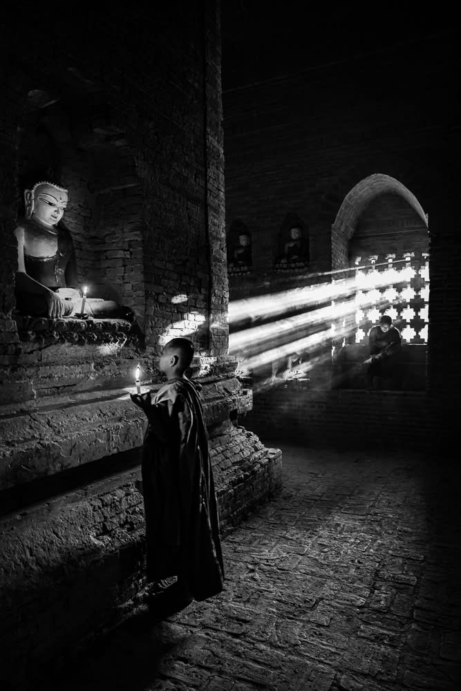 Novices Are Praying Inside the Temple — View 01