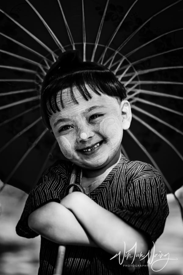 Smile Boy with Umbrella